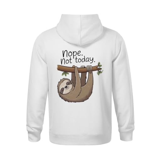 Kids Funny Not Today Sloth Boys Girls Lightweight Kangaroo Pocket Fleece Hoodies3