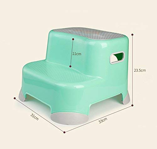 Trittschemel, Kinder Hände Waschen Bank Fußbank Rutschhemmendem Kunststoff Trittschemel Kindergarten Baby-Klein Bench Hocker, Grün, Rosa,Grün
