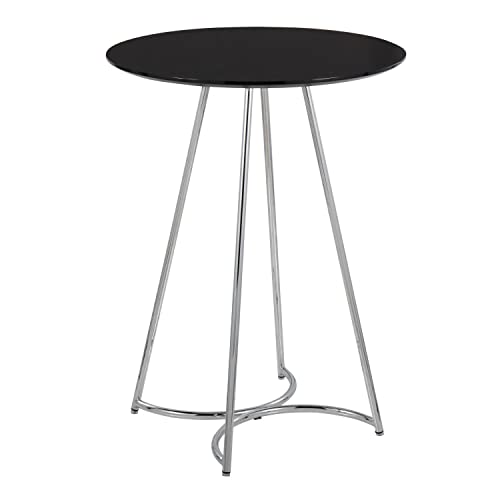 Lumisource Modern Home Decorative Furniture Cece Canary Contemporary/Glam Counter Table In Chrome Steel And Black Wood #TOP7
