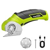 SnapFresh Kartonschneider Elektrische Schere 4V Kabellose Rollschneider Akku-Universalschneider Akkuschere - 2 Selbstschärfende Klingen - für Karton, Pappe, Teppich, Leder, Filz, Kunststoff