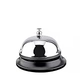 Información del producto: campana de mesa, timbre de recepción, timbre de varilla, llamada, timbre de servicio, timbre de llamada, adecuado para mostradores y cocinas traseras en restaurantes, hoteles, bares, etc., con sonido crujiente, es muy adecuado para el uso en servicios de recepción, 2 unidades, plateado.