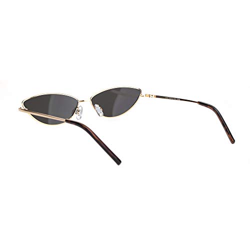 Womens Vintage Style Narrow Metal Rim Cat Eye Sunglasses4
