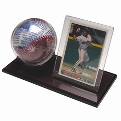 Black Acrylic Base Baseball & Card Holder
