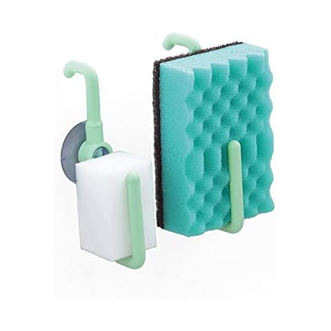 GOTOUCHI Kitchen Sponge Holder for Sink Set of 2 Kitchen Sink Suction Holder for Sponges with Suction Cups, Japanese Design (Green) Cover