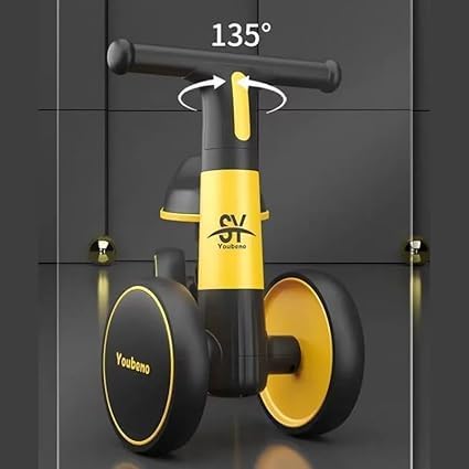 Image of Baby Balance Ride-On Bike Toddler Push Walker with Music, LED Lights, Non-Pedal 4-Wheel Baby Bike for 1-3 Year Old Boys & Girls Safe Sturdy Design, Indoor & Outdoor Use (KB-167 : Yellow)