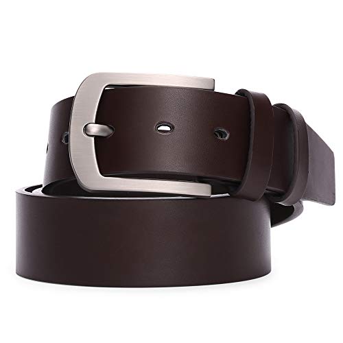 GOIACII Men's Genuine Leather Casual Belt with Single Prong Buckle2