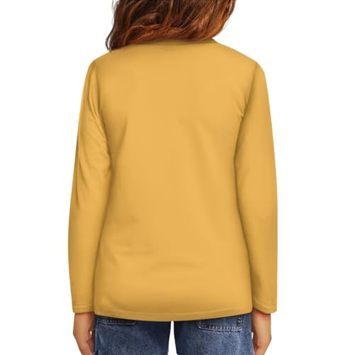 Image of Girls Long Sleeve Shirt with Cute Graphic Casual Pullover Tops 3-16Y