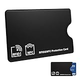 LIBAIDZ 1pcs NFC Blocker,NFC Schutzhülle Karte,Karten Schutzhülle,Hülle,Schutz-Hülle RFID-Blocker Abgeschirmt aus PVC,für EC-Karte,Kreditkarte,Personalausweis,Bankkarte,90 * 59 mm,Schwarz