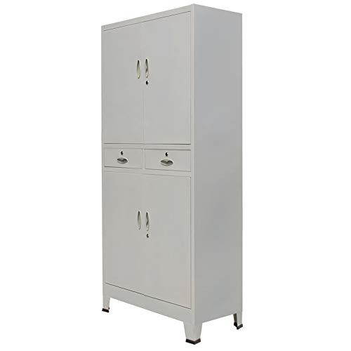 Estink File Cabinet, Grey Metal Moveable Hanging File Cabinet Nightstand Storage Cabinets with 5 Drawers Storage Filing Office Home Use,28 x 41 x 68.5 cm