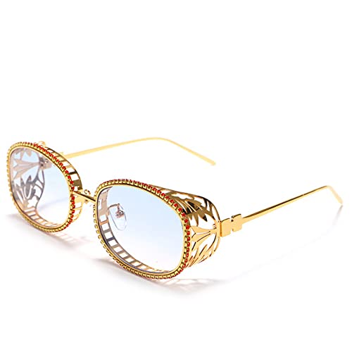 Lunettes de soleil UV400 homme monture métal creux steampunk