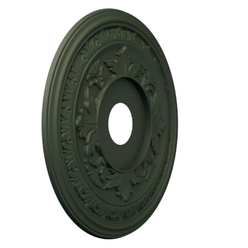 Image of 19 inchOD x 3 1 /2 inchID x 1 inchP Baltimore Thermoformed PVC Ceiling Medallion (Fits Canopies up to 7 3 /4 inch), UltraCover Satin Hunt Club Green