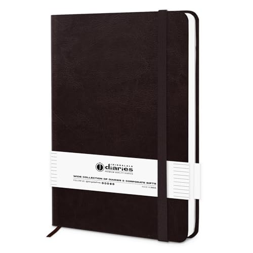 Image of Jhingalala Diaries - Hardbound Leather Cover Pocket Size Corporate Executive Diary Notebook I Pocket Diary For Men and Women I A6 Size I 80gsm Paper I 192 Ruled Pages (Dark Brown)