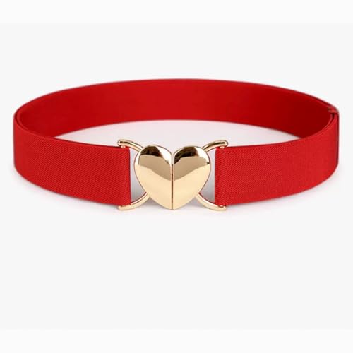 2 Pcs Girls Elastic Waist Belts,for Girls Adjustable Heart Buckle Stretch Belts for Pants Jeans Dress3