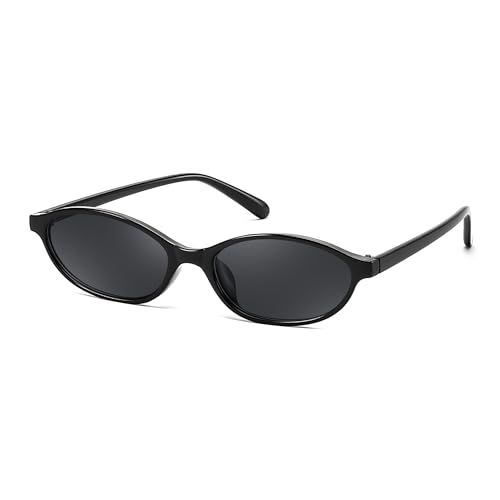 FEISEDY Retro Oval Cat Eye Sunglasses for Women 90s Narrow Lightweight Shades Y2k Trendy Sunnies B0257