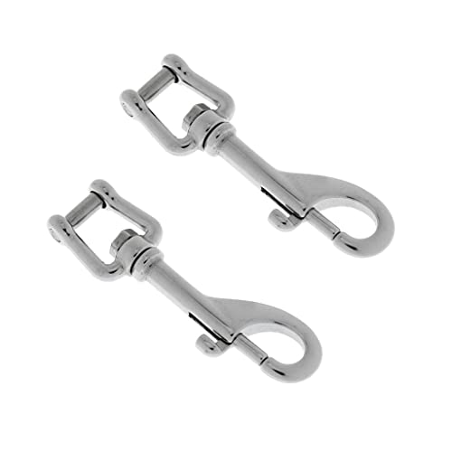 Dovewill Pack of 2 Pieces 9.9cm/ 3.9inch Strong Marine 316 Stainless Steel Swivel Shackle Eye Bolt Snap Hooks
