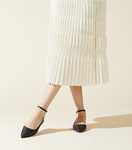 Arromic Women's Slingback Flats Shoes Pointed Toe Two-Way Wear Adjustable Ankle Strap Slip on Shoes3