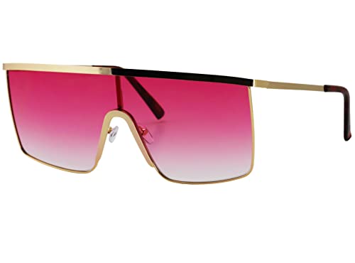 Oversized Flat Top Square VINTAGE RETRO SHIELD VISOR Style Aviator SUNGLASSES