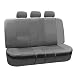 FH Group PU002SOLIDGRAY013 Gray Faux Leather Split Bench Car Seat Cover (Solid)