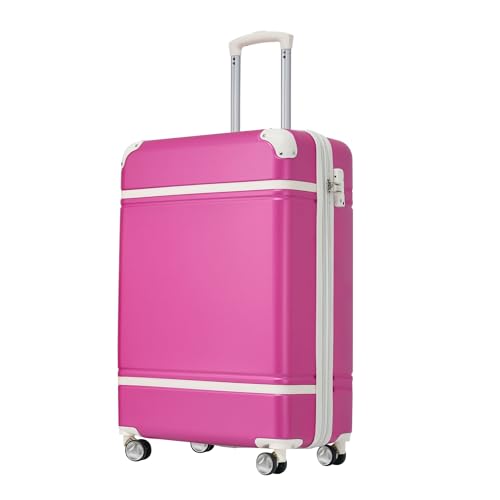 20 IN Luggage 1 Piece with TSA lock, Lightweight Suitcase Spinner Wheels,Carry on Vintage Luggage,Pink