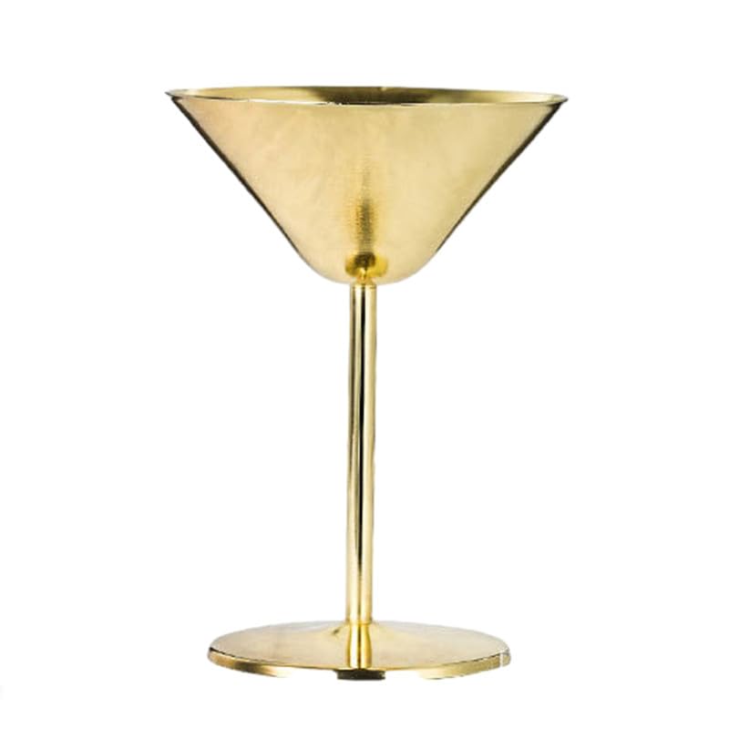 soulnioi 1PCS Martini Cocktail Glasses,V Shaped Stainless Steel Gold Martini Cocktail Glasses for Serving Cocktails,180ML Gift Set for Valentines Wedding Anniversary