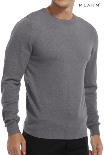MLANM Men's Crew Neck Sweater Slim Fit Lightweight Sweatshirts Knitted Pullover Sweater for Casual3