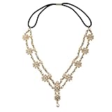 pureza Boho Crystal Bride Headdress - Fashionable Head Chain Jewelry for Weddings(Color2)