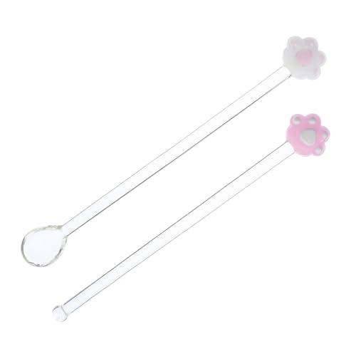 STOBAZA 1Set Glass Swizzle Stick Long Handle Stirring Stick for Cocktails Drinks and Beverages Creative Design for Home Bar and Parties Easy to Clean and Maintain
