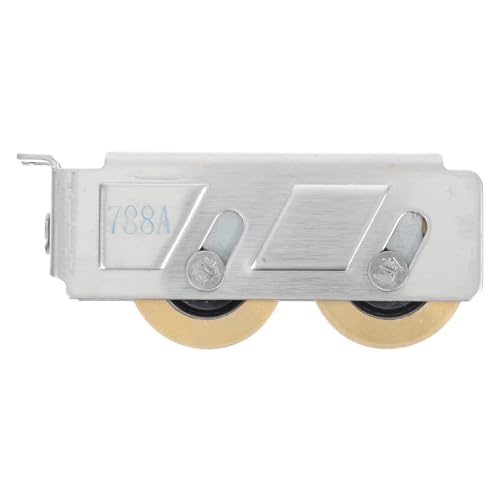 BESTYASH Roulette Pour Porte Coulissante Double Roue Cuivre Avec Coque Inoxydable Pour Placard Et Porte Patio Roulement À Billes Pour Mouvement Fluide Et Installation Facile
