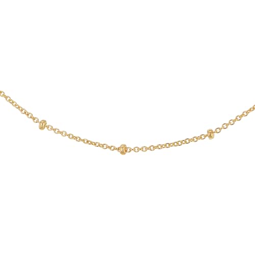 Chaîne à billes en argent sterling et plaqué or jaune 35 mm pour femme, un collier intemporel.