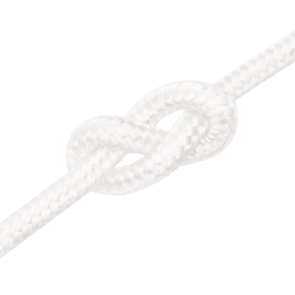 vidaXL Bootsseil Ankerleine Festmacher Tauwerk PP Leine Seil Tau Polypropylenseil Geflochten Flechtleine Weiß 12mm 100m Polypropylen