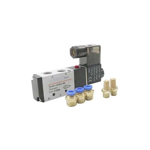 Vanne magnétique 2 positions commande air-gaz avec bobine DC24V et raccords ajustables