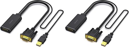 Image of BENFEI VGA to HDMI Adapter, 1080P Converter with Audio from Computer /Laptop VGA Source to HDMI TV /Monitor (Pack of 2)