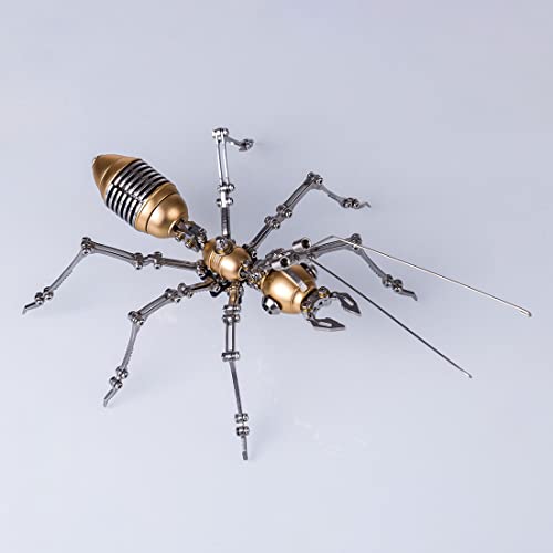 Assemblage d'insectes en métal steampunk, sculpture miniature mécanique 3D haut de gamme