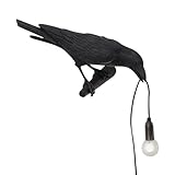 Gothic Crow Lamp for Wall Mounted Decor,Resin Raven Birds Wall Sconce Lighting Black Bird Table Lamps with Plug in Cord,Mordern Art Deco Light Fixtures for Living Room Bedroom Hallway Decoration