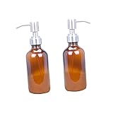 SHERCHPRY 2 Stück Glas Pumpflaschen 250ml Braune Emulsionsspender Für Lotionen Seifen Und...