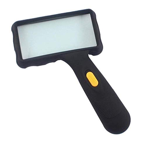 RNNYWDRQ Loupe de boutiqueLoupe rectangulaire Portable avec lumières LED, lentille 10x, Lampe de Lecture pour Livres, Bijoux, Cartes de Travail, loupe éclairée à Main/Code Produit : WW-141