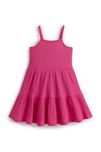 Image of monica + andy Ribbed Spaghetti Strap Dress, 100% Organic Kids Clothes for Girls, Girl Casual Dress