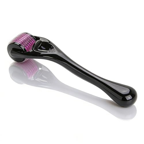Derma Roller 0,5 mm con 540 agujas de titanio, rodillo de microneedling Roller para cara, barba, cabello, cuidado de la piel y rutina de cuidado, para hombres y mujeres, rodillo compacto para el hogar