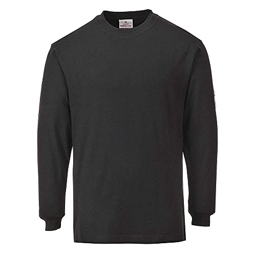 Portwest Flammhemmendes antistatisches Langarm T-Shirt, Größe: XL, Farbe: Schwarz, FR11BKRXL