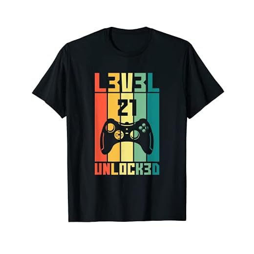 Level 21 Unlocked Vintage Video Gamer 21 Cumpleaños Leetcode Camiseta