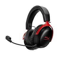 HyperX Cloud III S – Kabelloses Gaming-Headset, Multiplattform, 2,4 GHz, Bluetooth, Akkulaufzeit bis zu 120 Stunden, 2,4 GHz, 53-mm-Neigungstreiber, 10-mm-abnehmbares Mikrofon – Schwarz-Rot – Ansicht 1