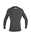 O'Neill Men's Basic Skins UPF 50+ Long Sleeve Rash Guard, Smoke, Large