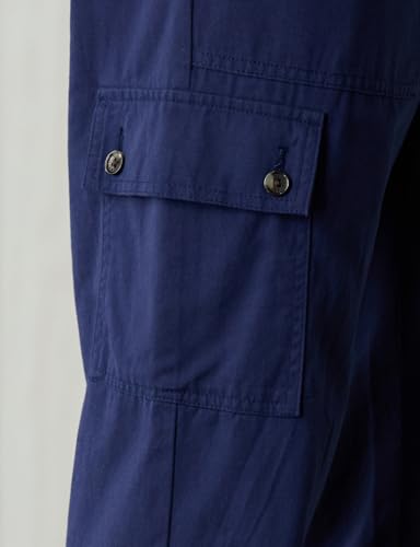 Image of Amazon Brand - Symbol Men Relaxed Fit Cargo Trouser (Semi Elasticated Waistband | 100% Cotton | Pants)