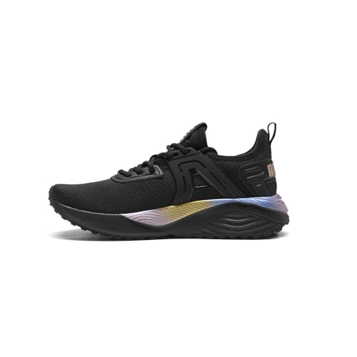 Image of PUMA Kids Girls Pacer 23 Rainbow Road Lace Up Sneakers Shoes Casual - Black