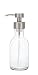 Farm House Foaming Glass Soap Dispenser for Kitchen or Bathroom Counter-top Dispenser Clear Glass / Stainless Metal Pump (Small)