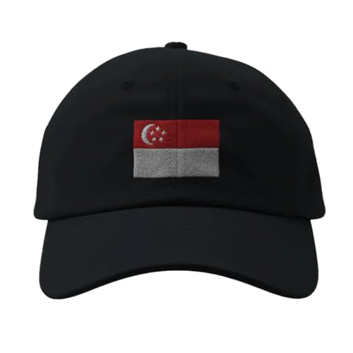 Casquette Drapeau de Singapour Noir casquette de baseball ajustable été pour adulte