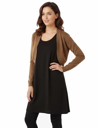 Image of Allsense Women's 3 /4 Sleeve Bolero Shrug for Dresses | Open Front Cropped Cardigan, Lightweight Knit Dress Cover Up