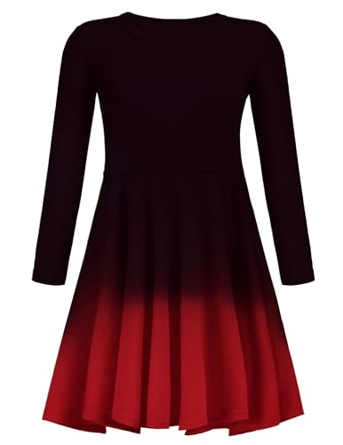 trudge Kleider Mädchen Langarm Baumwolle Freizeitkleid Kinder T Shirt Kleid A-Linie Elegant Partykleider Herbst Winter Mädchen Rundhals...