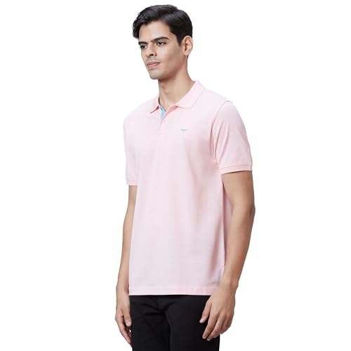 Image of Park Avenue Slim Fit Pure Cotton Print Pattern Polo Neck Casual T-Shirt