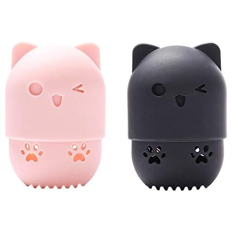 KRISFD Silikon Schwammhalter Schwamm Beauty Holder Make Up Schwamm Halterung Beauty Blender Make Up Schwammhalter Waschbar Wiederverwendbare Make Up Schwamm Tragetasche 2 Stücke Cover